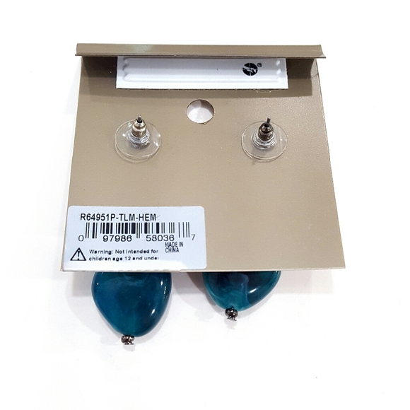 NWT Ruby Rd. Blue AB Beaded Dangle Earrings - Picture 3 of 3